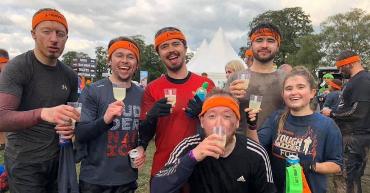 Jacob and the Filthy Hobbitses after a fund raising Tough Mudder.